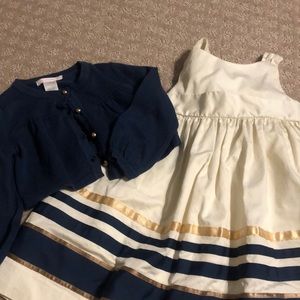 Vintage Janie and Jack dress with cardigan